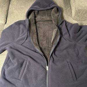 3XL full zip fleece hoodie, Sherpa lined.
